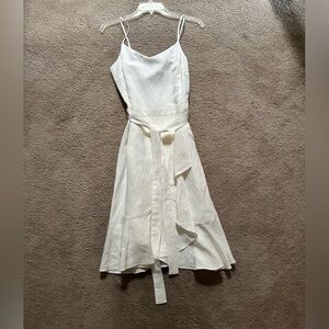 Banana Republic White Linen tie waist Dress